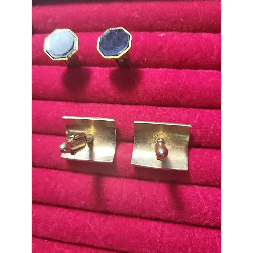vintage swank‎ cufflinks gold tone 2 Sets
